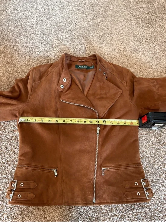 Lauren Ralph Lauren Brown Suede Moto Jacket - Picture 4 of 5